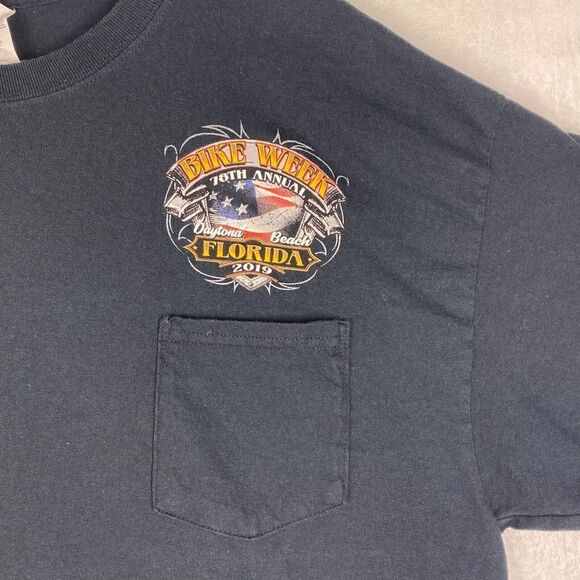 Gildan Bike Week 2019 78 Anniversary Graphic Shirt Mens Extra Large Black Casual - Picture 5 of 9